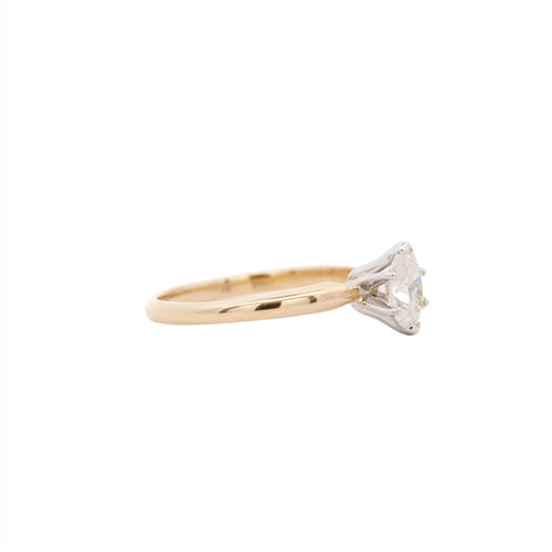 2 Carat Marquise Diamond Solitaire 2-tone 14K Gold Ring