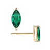 1/2 Carat Natural Emerald Marquise Cut 8MM Stud Earring in 14K Solid Gold-Earrings-ASSAY