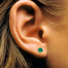 1/2 Carat Natural Emerald Round 4mm 3-Prong 14K Gold Stud Earrings-Earrings-ASSAY