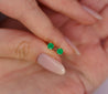 1/2 Carat Natural Emerald Stud Earrings 4mm 4-Prong 14K Gold