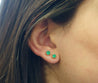 1/2 Carat Natural Emerald Stud Earrings 4mm 4-Prong 14K Gold