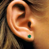 1/2 Carat Natural Emerald 4mm 4-Prong 14K Gold Stud Earrings-Earrings-ASSAY