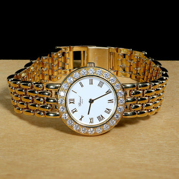 Chopard Classic 10/6206 18K Gold 25mm Diamond Bezel White Dial Watch – Assay Jewelers