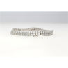 14.47 Carat Emerald Center and Diamond 2 Strand Tennis Bracelet