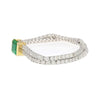 14.47 Carat Emerald Center and Diamond 2 Strand Tennis Bracelet