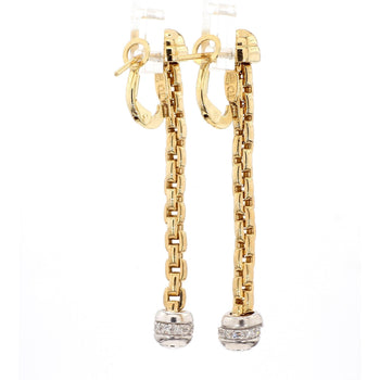 14K Gold Ball and Chain Diamond Drop Dangle Earrings – Assay Jewelers