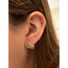 14K Gold Ear Climber Earrings With Emeralds-emerald earrings-ASSAY