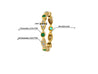 14K Gold Emerald and Lab Diamond Bezel Stacking 3MM Band Wave Ring