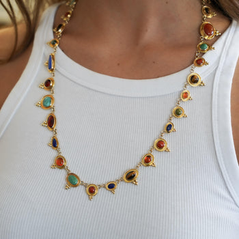 14K Gold Multi-Gemstone 24 Inch Necklace Cats-Eye – Assay Jewelers