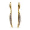 14K Gold Open Twisted Drop Earrings With Diamond Pave - Made in Italy