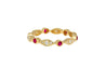 14K Gold Ruby and Diamond Bezel Stack Band 3MM Wavy Ring