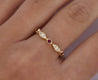 14K Gold Ruby and Diamond Bezel Stack Band 3MM Wavy Ring