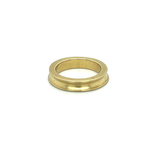 14K Gold Uneven Curved Ring in Brushed Gold
