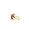 14K Gold Vintage Round Cut Ruby Flower Rose Ring-Rings-ASSAY