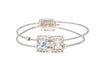 14K Kunzite and Aquamarine Vintage Charm Bangle Bracelet