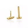 14K Solid Gold Crown Cartilage Single Stud Earring