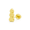 14K Solid Gold Graduating Heart Stud Earrings On Screw Back