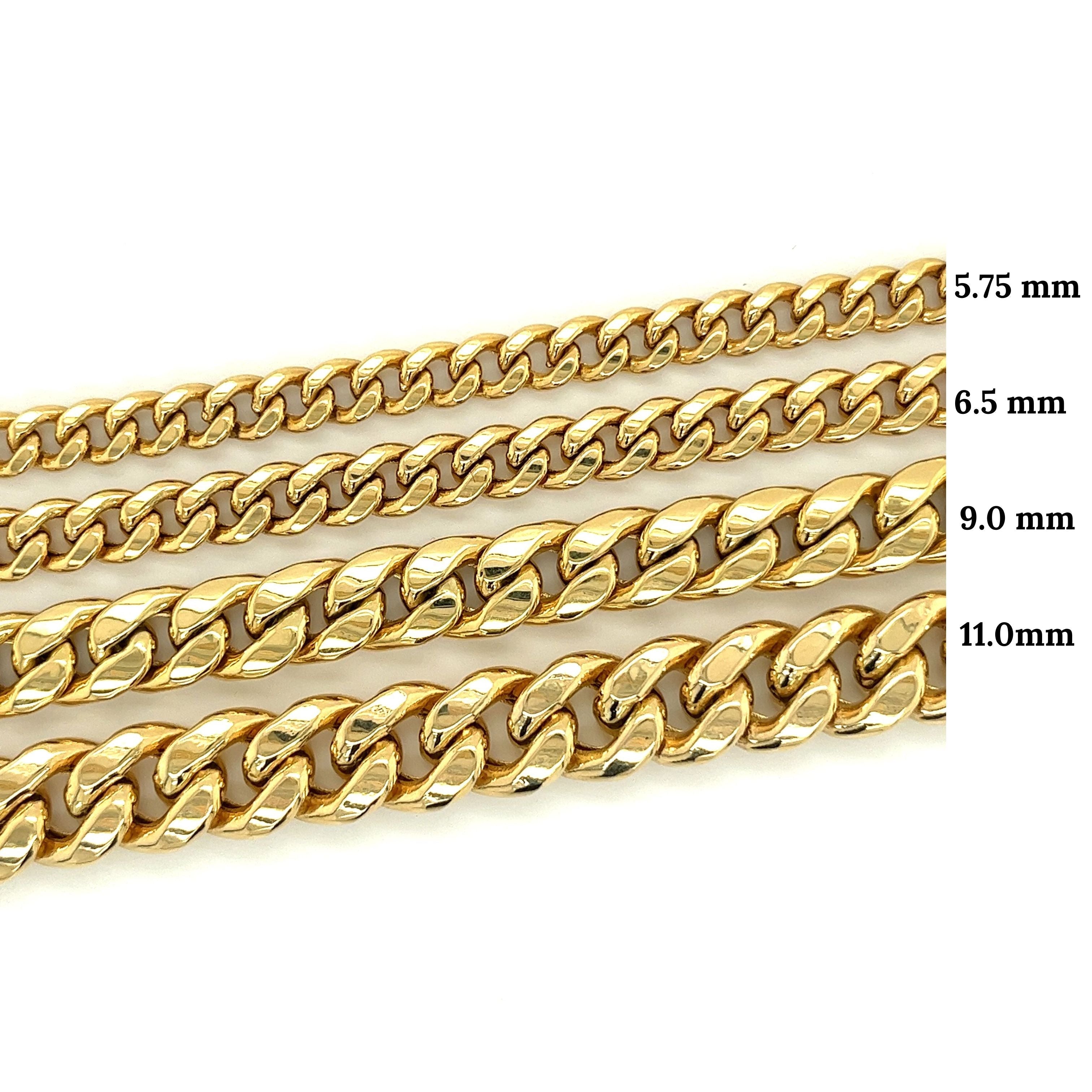 14K Gold Hollow Miami Cuban link Chain 5.75-11mm-Chains-ASSAY