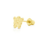 14K Solid Yellow Gold Dainty Butterfly Stud Earrings Screw Back Closure