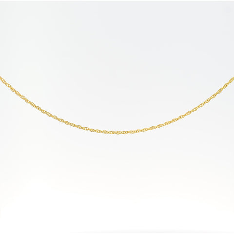 14K Solid Yellow Gold Thin 1-1.5MM Rope Chain Cable Choker Necklace 15-18"