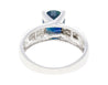 14K White Gold 1.56 Carat Oval Blue Sapphire and Invisible Cluster Diamond Ring