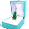 14K White Gold Carved Jade Buddha and Diamond Pendant Necklace