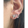 14K White Gold Butterly Real Diamond Stud Earrings-Diamond Earrings-ASSAY