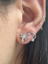 14K White Gold Butterly Real Diamond Stud Earrings-Diamond Earrings-ASSAY