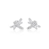 14K White Gold Dragonfly Stud Earrings | Emerald, Ruby, Diamond-Earrings-ASSAY