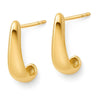14K Yellow Gold 13mm J Scoop Hoop Earrings
