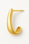 14K Yellow Gold 13mm J Scoop Hoop Earrings