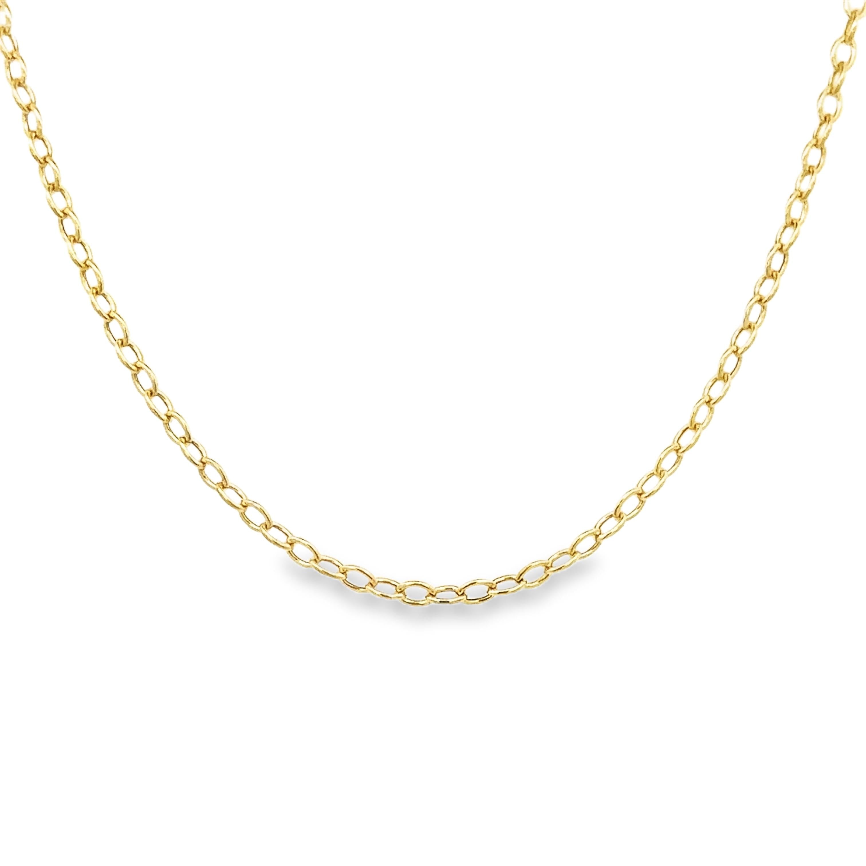 14K Yellow Gold Bar and Toggle Cable Chain Necklace 18 inch 2.5MM