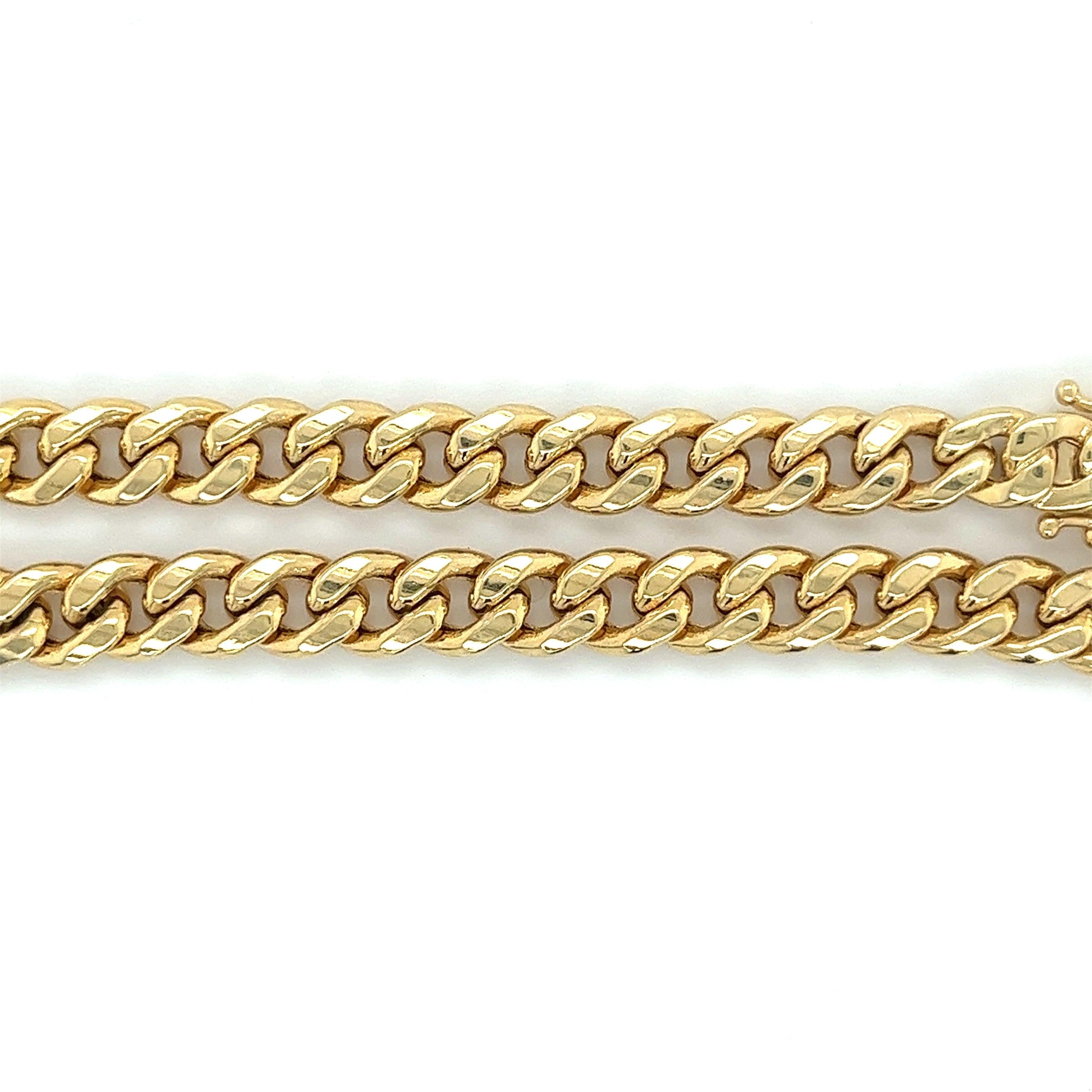 14K Yellow Gold Curb Link Chain Mens Bracelet | 5.75-6.5mm - 8.5 Inches