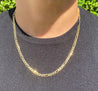 14K Yellow Gold Gold Figaro Chain Men's Necklace 19.5-24 Inches