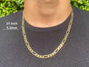 14K Yellow Gold Gold Figaro Chain Men's Necklace 19.5-24 Inches