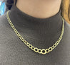 14K Yellow Gold Graduated Flat Curb Link Chain Necklace | 11MM