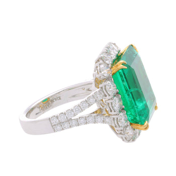 14.36 Carat Colombian Emerald AGL/GRS Certified & Diamond 18K Gold Cocktail Ring – Assay Jewelers