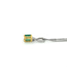14k Gold Colombian Emerald and 3 Round Diamond Top Pendant Necklace