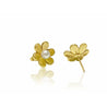 14k Solid Gold Flower and Pearl Stud Earrings - ASSAY