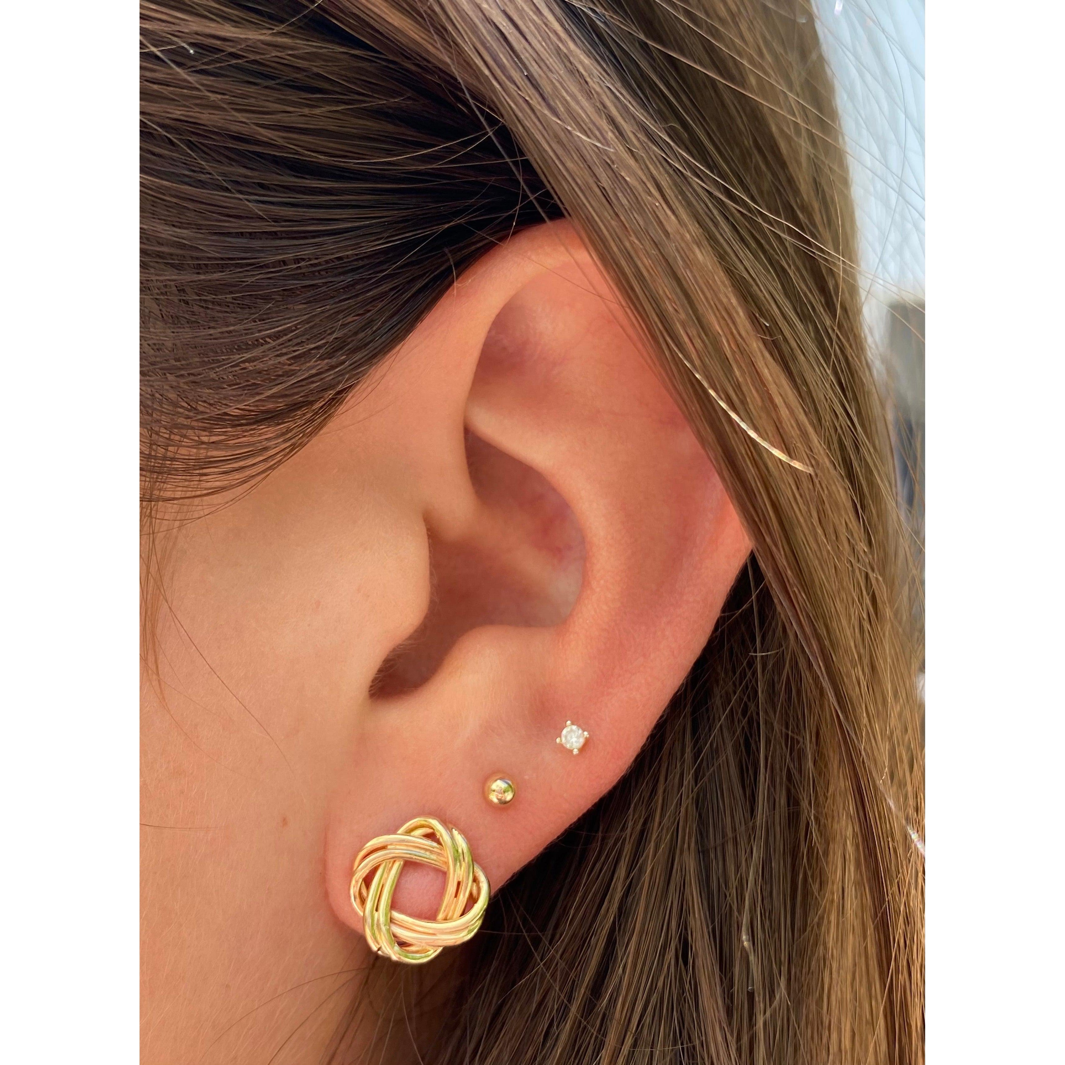 Copy of 14k Solid Gold Knot Stud Earrings - ASSAY