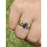 14k Solid Gold Split Shank Oval Cut Blue Sapphire Ring - ASSAY