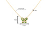 14k Solid Yellow Gold Tsavorite Butterfly Charm Floating Pendant Necklace-Necklace-ASSAY