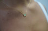 14k Solid Yellow Gold Tsavorite Butterfly Charm Floating Pendant Necklace