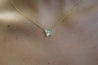 14k Solid Yellow Gold Tsavorite Butterfly Charm Floating Pendant Necklace