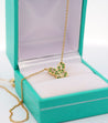 14k Solid Yellow Gold Tsavorite Butterfly Charm Floating Pendant Necklace