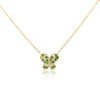 14k Solid Yellow Gold Tsavorite Butterfly Charm Floating Pendant Necklace