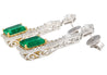 15 Carat Colombian Minor Oil Emerald & Diamond Dangle Earrings in 18K White Gold