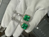 15 Carat Colombian Minor Oil Emerald & Diamond Dangle Earrings in 18K White Gold