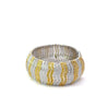 15 Carat Yellow & White Round Cut Diamond in 18K Cuff Bangle