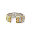 15 Carat Yellow & White Round Cut Diamond in 18K Cuff Bangle